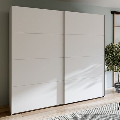 Core vaatekaappi liukuovilla 220,1x210x61 cm valkoinen